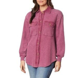 Briggs Women's Relaxed Fit Button Front Long Sleeve Waffle Shirt Size: S,M,L